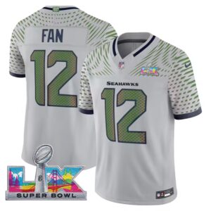 12th Fan #12 Seattle Seahawks 2025 Rivalries Super Super Bowl LX Patch Vapor Limited Jersey