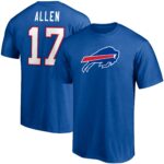 Men's Josh Allen Royal Buffalo Bills Player Icon Name & Number T-Shirt