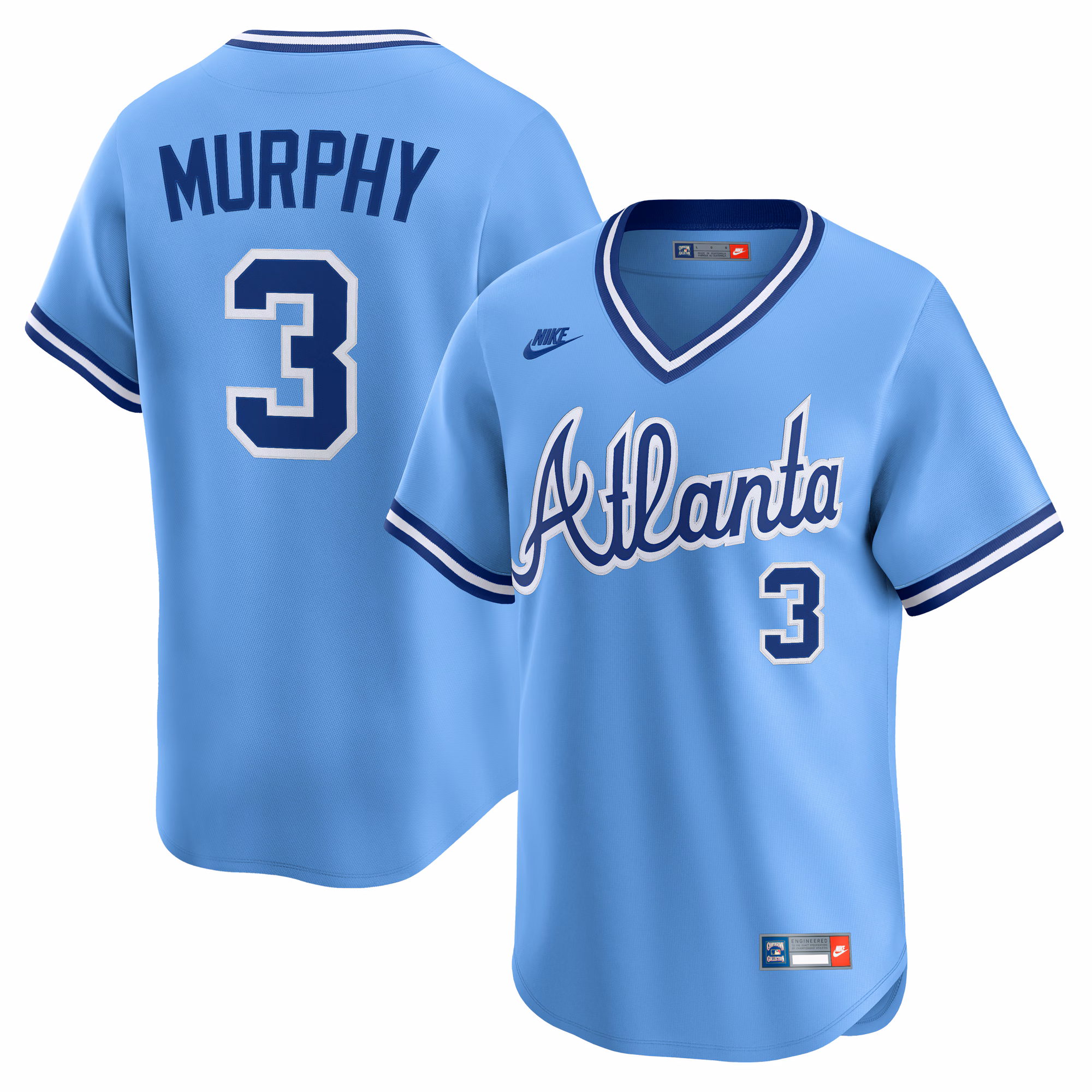 Atlanta Braves Dale Murphy #3 Light Blue Throwback Cooperstown Collection Limited Jersey
