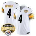 DK Metcalf #4 Pittsburgh Steelers 2025 AFC North Division Champions Vapor Limited Jersey - All Stitched