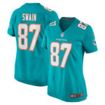 Freddie Swain Miami Dolphins Women's  Game Jersey -  Aqua