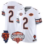 DJ Moore #2 Chicago Bears CHI 2025 NFC North Champions Patch Jersey V2 - All Stitched