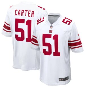 Men's New York Giants #51 Abdul Carter White 2025 Official Draft Game Jersey