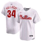 Men's Philadelphia Phillies #34 Roy Halladay  White Home Limited Player Jersey