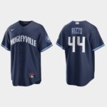 Men's Chicago Cubs #44 Anthony Rizzo Navy 2021 City Connect Cool Base Jersey