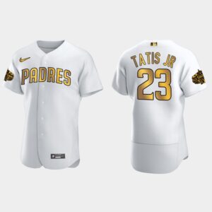 Men's San Diego Padres #23 Fernando Tatis Jr. 2022 All-Star Game Flex Base Jersey - White Gold