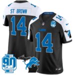 St. Brown #14 Detroit Lion 2025 Michigan & 90th Year Patch Vapor Jersey - All Stitched