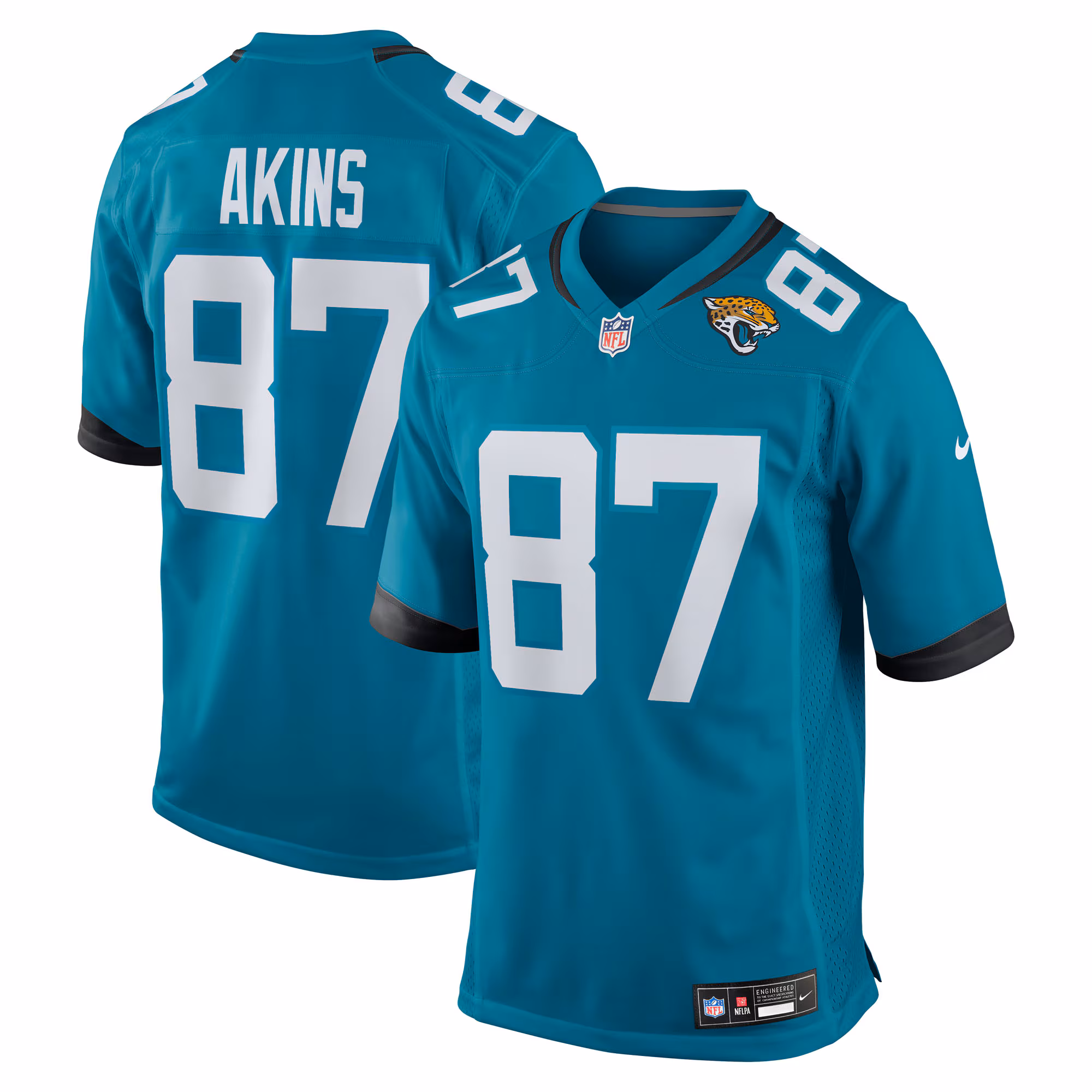 Jordan Akins #87 Jacksonville Jaguars Team Game Jersey - Teal