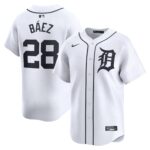 Men's Detroit Tigers #28 Javier Baez  White Home Limited Player Jersey