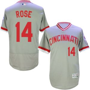 Cincinnati Reds #14 Pete Rose Grey Flexbase Collection Cooperstown Stitched Jersey
