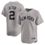 Men's New York Yankees #2 Derek Jeter  Gray Away Limited Player Jersey