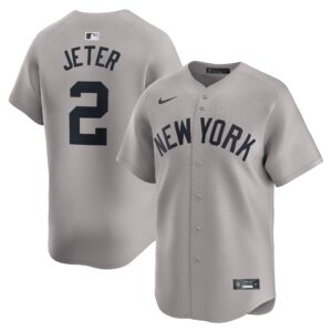 Men's New York Yankees #2 Derek Jeter  Gray Away Limited Player Jersey