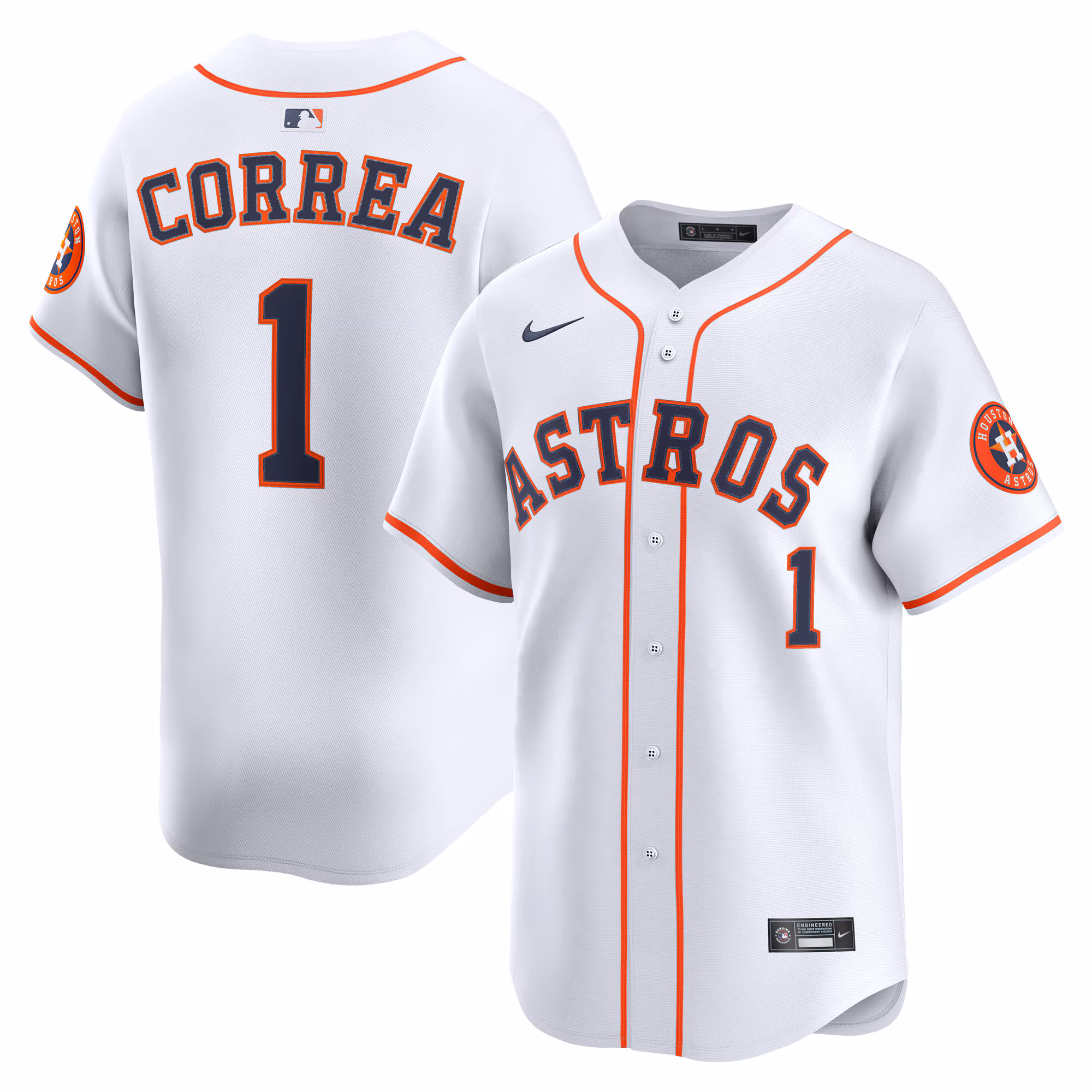 Houston Astros Carlos Correa #1 White Home Limited Player Jersey