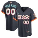 Custom #00 San Diego Padres Obsidian 2026 City Connect Stadium Jersey
