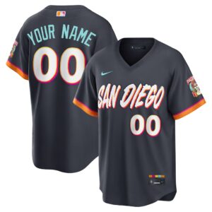 Custom #00 San Diego Padres Obsidian 2026 City Connect Stadium Jersey
