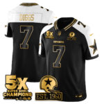 Trevon Diggs #7 Dallas Cowboys Time Champions Patch Vapor Limited Gold Jersey - All Stitched