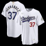 Los Angeles Dodgers Teoscar Hernández #37 White 2026 Gold Collection Stadium Jersey