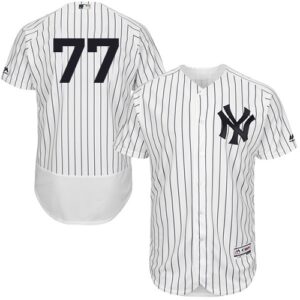 New York Yankees #77 Clint Frazier White Strip Flexbase Collection Stitched Jersey
