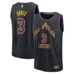 Unisex Los Angeles Lakers Anthony Davis  Black 2023/24 Fast Break Jersey - City Edition