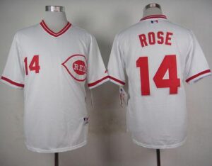 Cincinnati Reds #14 Pete Rose White 1990 Turn Back The Clock Stitched Jersey