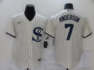 Men's  Chicago White Sox #7 Tim Anderson 2021 Field of Dreams Replica White Cool Base Jersey
