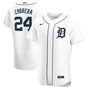 Men's  Detroit Tigers #24 Miguel Cabrera White Home 2020 Player Jersey