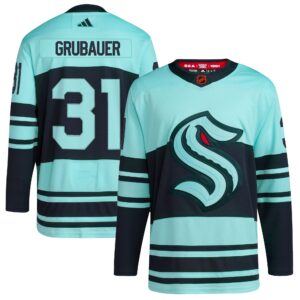 Philipp Grubauer Seattle Kraken  Reverse Retro 2.0 Authentic Player Jersey - Teal