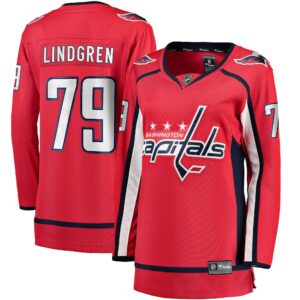 Charlie Lindgren Washington Capitals Women's Home Breakaway Player Jersey - Red