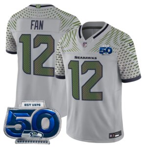 12th Fan #12 Seattle Seahawks 2025 Rivalries 50th Season Patch Vapor Limited Jersey - All Stitched