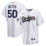 Men's Los Angeles Dodgers #50 Mookie Betts  2021 Gold Program Cool Base Jersey