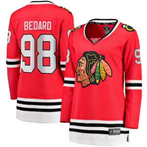 Connor Bedard Chicago Blackhawks Women's 2023 Draft Home Breakaway Player Jersey - Red