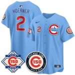 Nico Hoerner #2 Chicago Cubs 150th Anniversary Vapor Limited Jersey - All Stitched