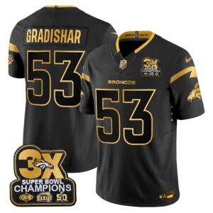 Randy Gradishar Denver Broncos-Time Champions Patch Gold Vapor Limited Jersey - All Stitched