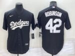 Men's  Los Angeles Dodgers #42 Jackie Robinson Black Stitched Cool Base Jersey