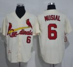 Mitchell And Ness 1963 St. Louis Cardinals #6 Stan Musial Cream Throwback Stitched Jersey