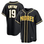 Tony Gwynn #19 San Diego Padres Fashion Replica Out Jersey - Black