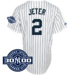 New York Yankees #2 Derek Jeter White W/3000 Hits Patch Stitched Jersey