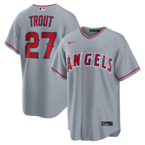 Los Angeles Angels Mike Trout #27 Gray Road Replica Jersey