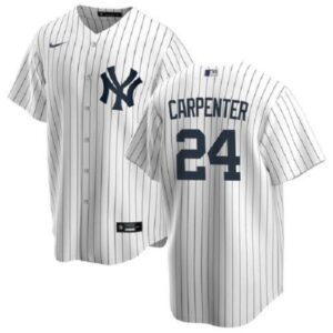 Men's  New York Yankees #24 Matt Carpenter White Home 2020 Jersey