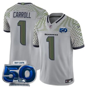 Pete Carroll #1 Seattle Seahawks 2025 Rivalries 50th Season Patch Vapor Limited Jersey - All Stitched