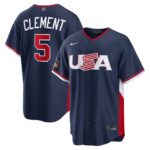Ernie Clement #5 USA Baseball 2026 World Baseball Classic Road Stadium Jersey - Navy