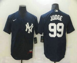 Men's New York Yankees #99 Aaron Judge Navy Blue Stitched  Cool Base Jersey