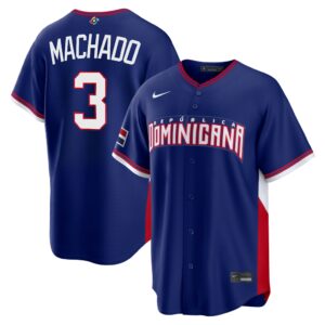 Manny Machado #3 Dominican Republic Baseball 2026 World Baseball Classic Road Stadium Jersey - Royal