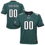Philadelphia Eagles  Youth Team Custom Game Jersey - Midnight Green