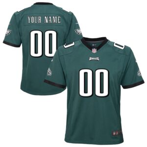 Philadelphia Eagles  Youth Team Custom Game Jersey - Midnight Green