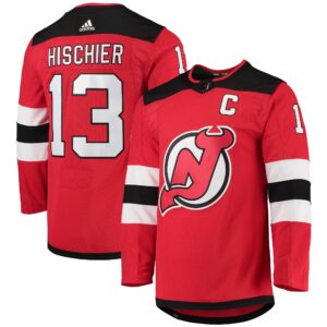 Nico Hischier New Jersey Devils  Home Captain Patch Primegreen Authentic Pro Player Jersey - Red