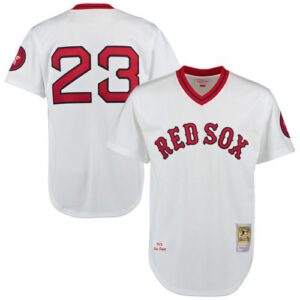 Mitchell And Ness 1975 Boston Red Sox #23 Luis Tiant White Throwback Stitched Jersey