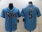 Men's  Tampa Bay Rays #5 Wander Franco Light Blue Cool Base Stitched Jersey