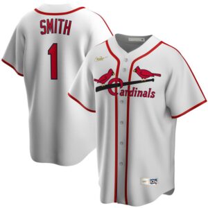 Men's  St. Louis Cardinals #1 Ozzie Smith Home Cooperstown Collection Player White Jersey