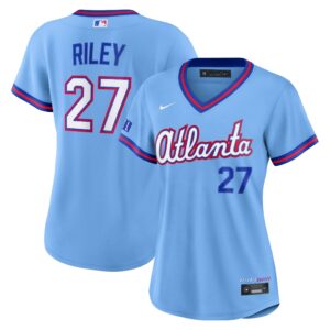 Women's Atlanta Braves Austin Riley #27 Powder Blue 2026 City Connect Stadium Jersey